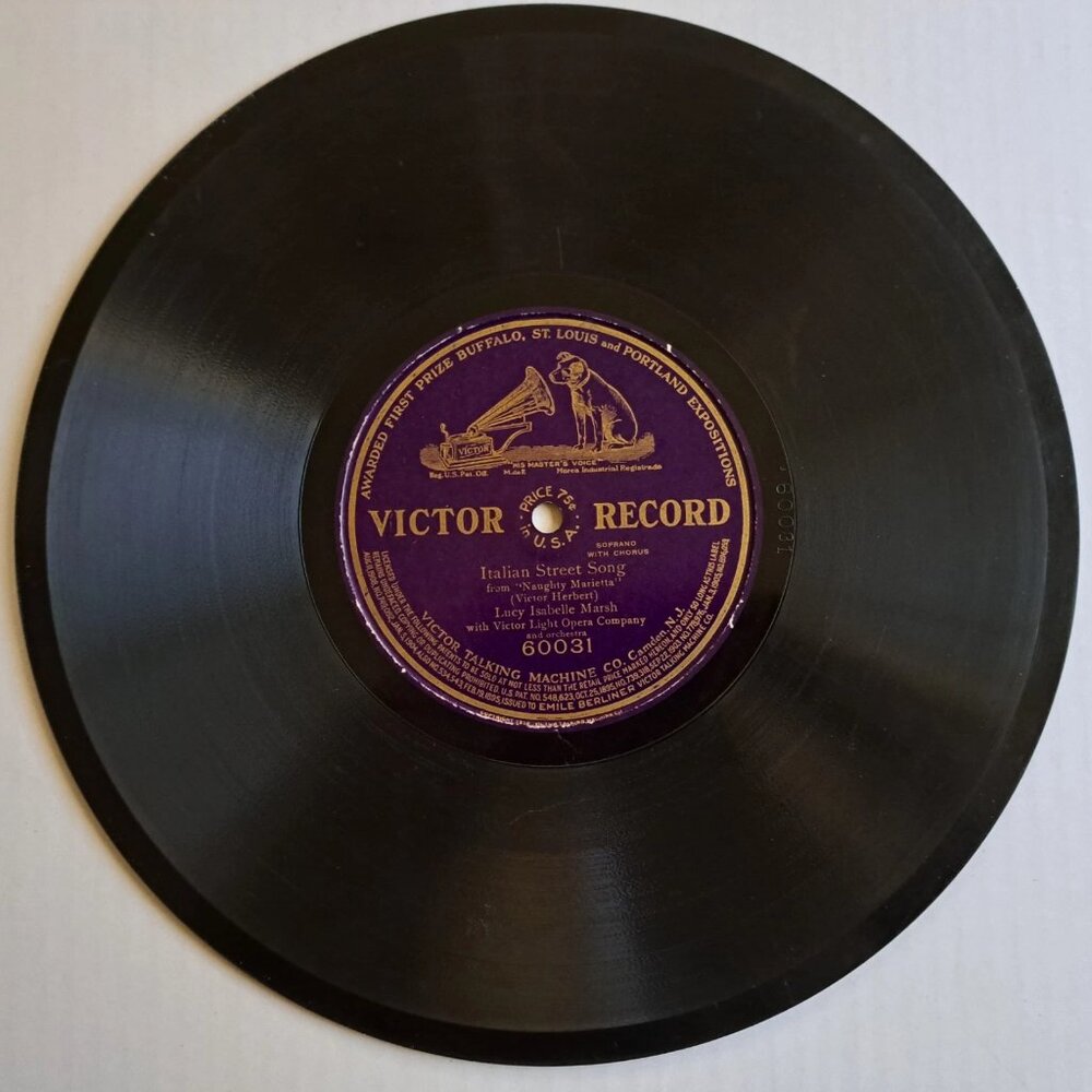 78 rpm Victor BW Single Side 60031 Lucy Isabelle Marsh Italian Street Song